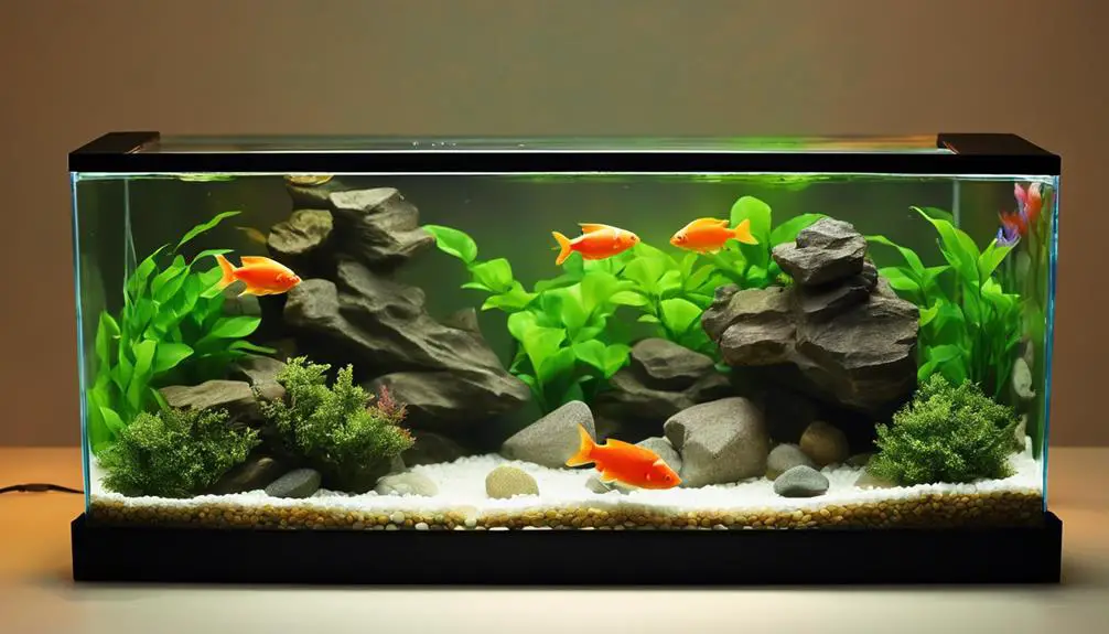 arranging fish tank decor